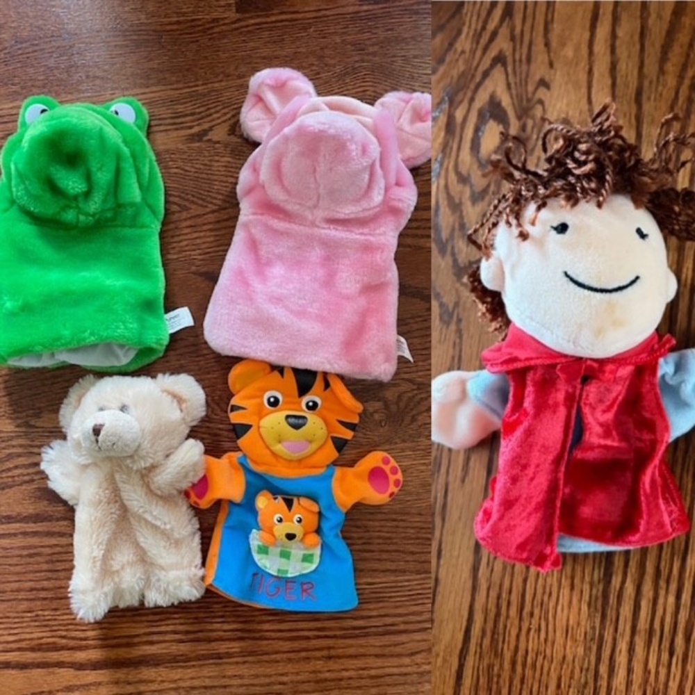 Lot of 5 Plush Hand Puppets – Very Good Pre-Owned Condition